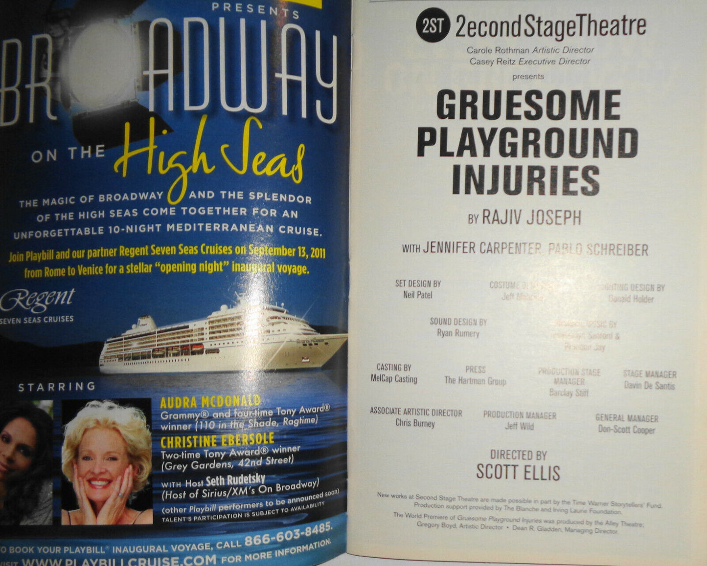 Gruesome Playground Injuries - Playbill - January 2011 Jennifer Carpenter