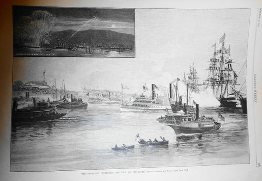 The Newburgh Centennial, The View On The River  Harper's Weekly October 27, 1883