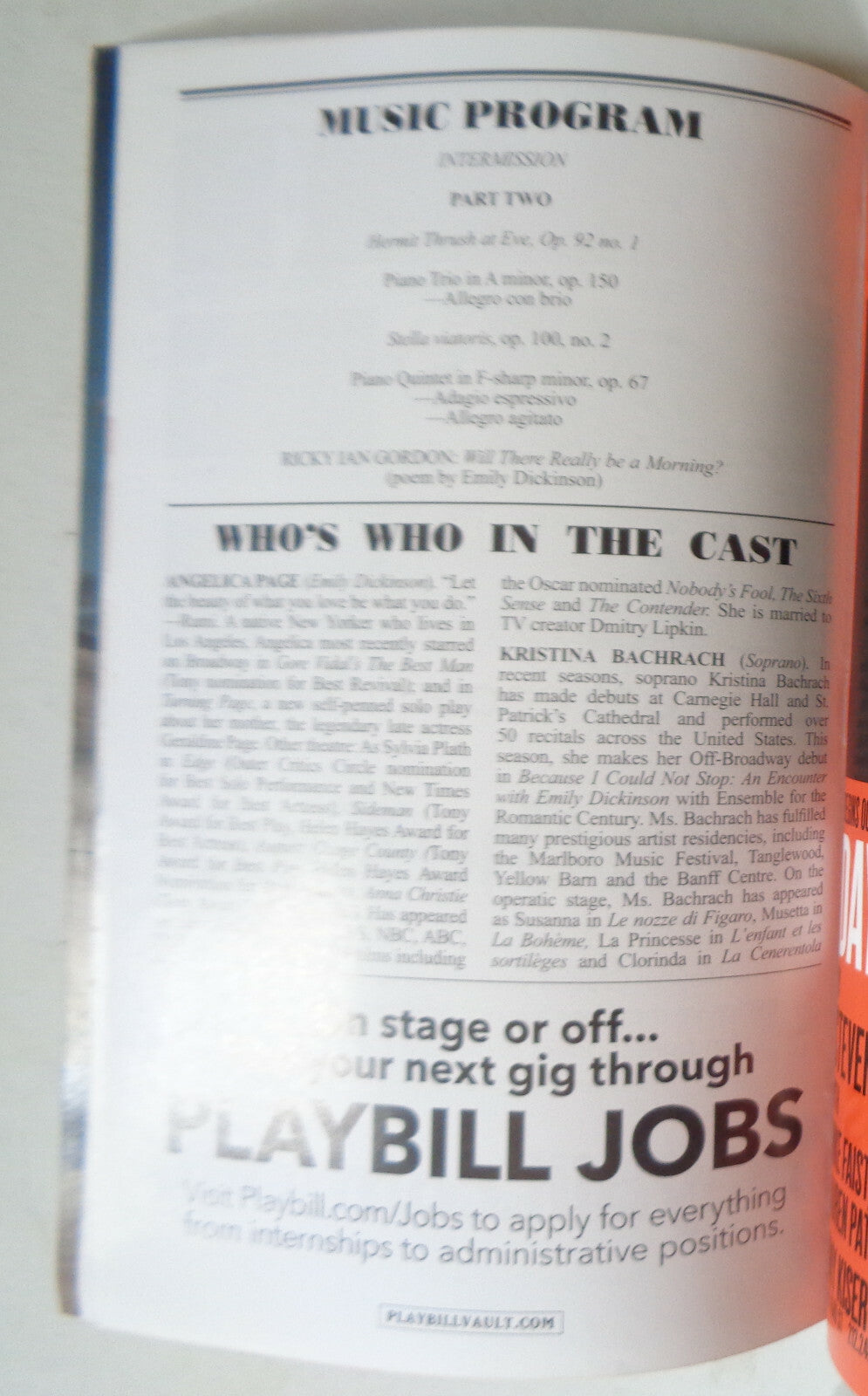 Because I Could Not Stop: An Encounter with Emily Dickinson - PLAYBILL Oct. 2018