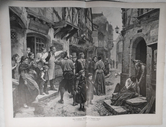 Eine Verhaftung, by Benjamin Vautier -- 1882 - 22 x 16 inches original