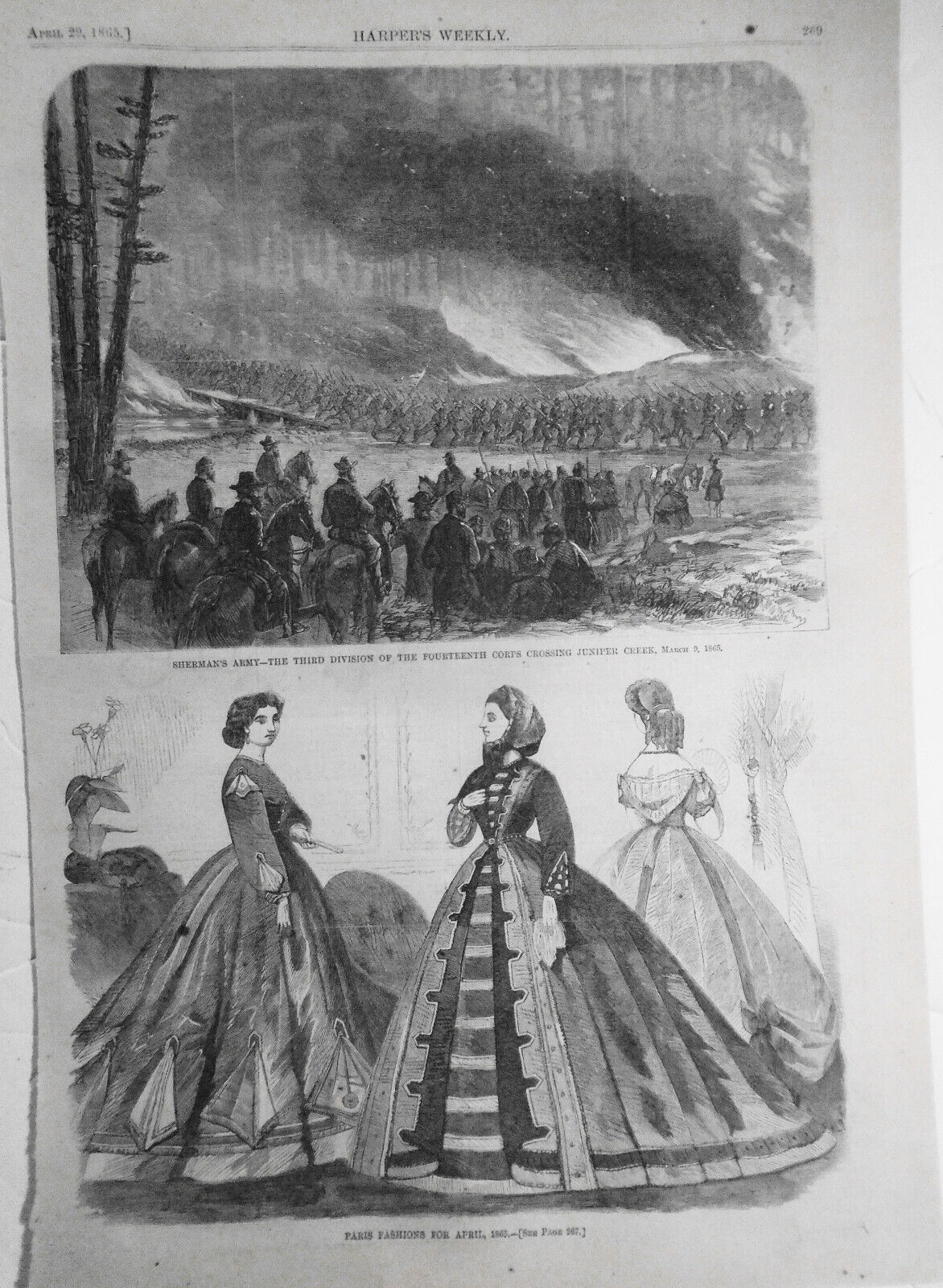 Sherman's Army - Third Division...  Harper's Weekly, April 29, 1865 - Original