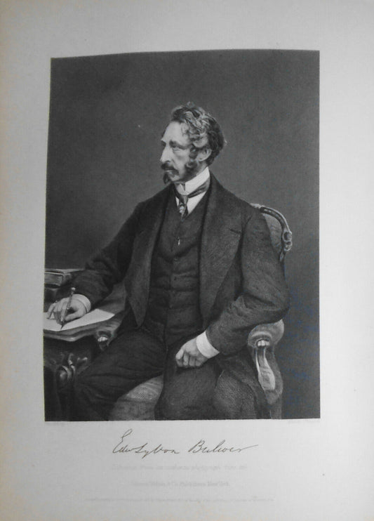 Edward Bulwer-Lytton -- 1873 engraving  - Duyckinck Portrait Gallery