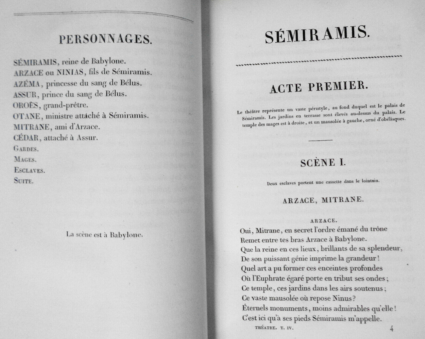 1829  - OEUVRES COMPLETES DE VOLTAIRE, TOME VI : THEATRE, TOME IV.