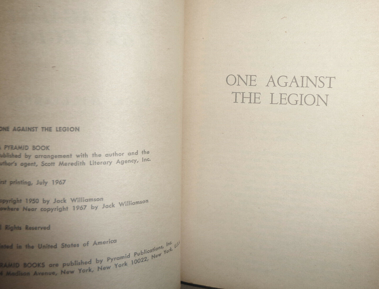 Jack Williamson : Dragon's Island, Black Sun, One Against Legion - 1st pb ptgs