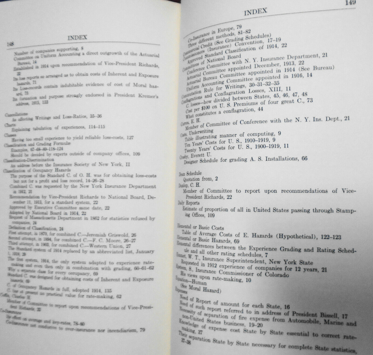 The Experience Grading And Rating Schedule By E G Richards. 1921. Fire insurance