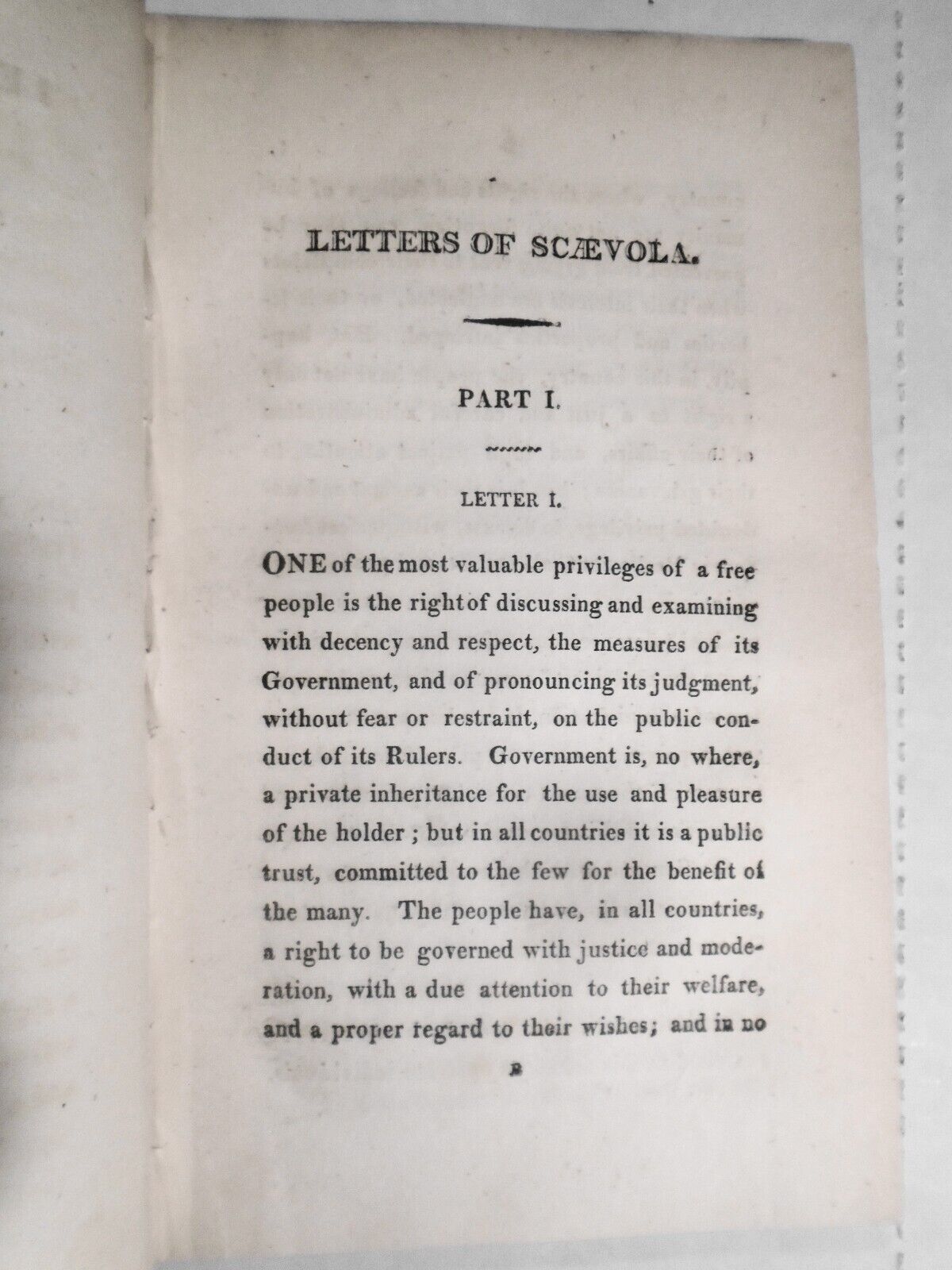 1807 Letters of Scaevola, on the Dismissal of His Majesty's Late Ministers, I&II