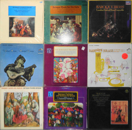 9 LP lot of Baroque classical music : Julian Bream, Dietrich Fiscer-Dieskau ...