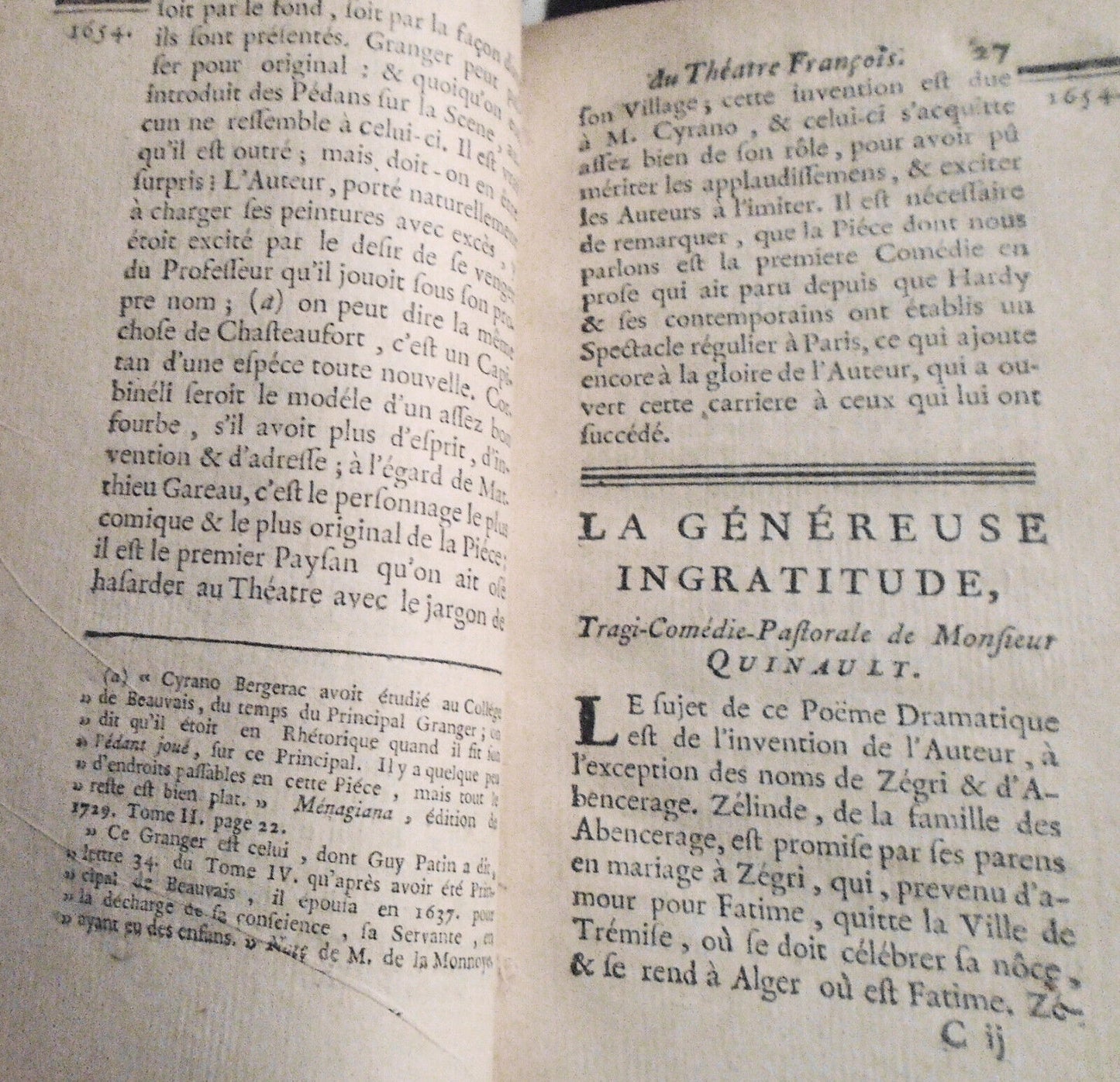 1746 Histoire Du Theatre Francois... Tome 8. Moliere, Corneille, Cirano Bergerac