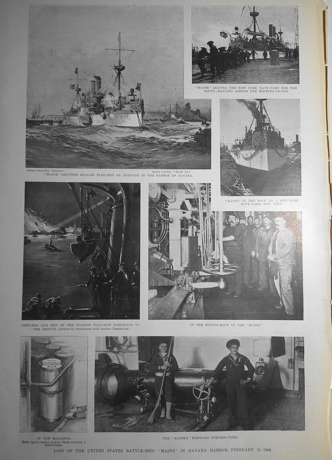 Disaster to the Battle-ship "Maine" - Harper's Weekly, February 26, 1898 section
