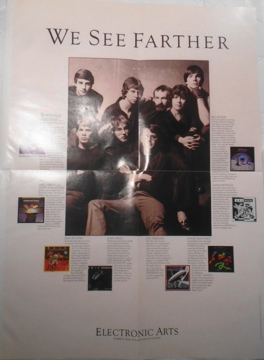 1983 Electronic Arts "We See Farther" Poster - Apple, Atari, Commodore games