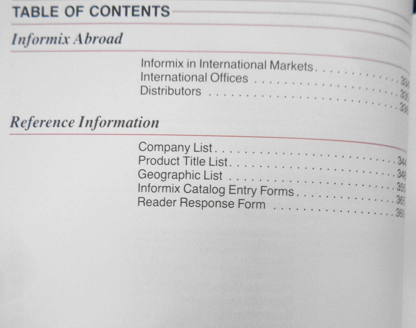 1987 Informix Software Independent Vendor Catalog