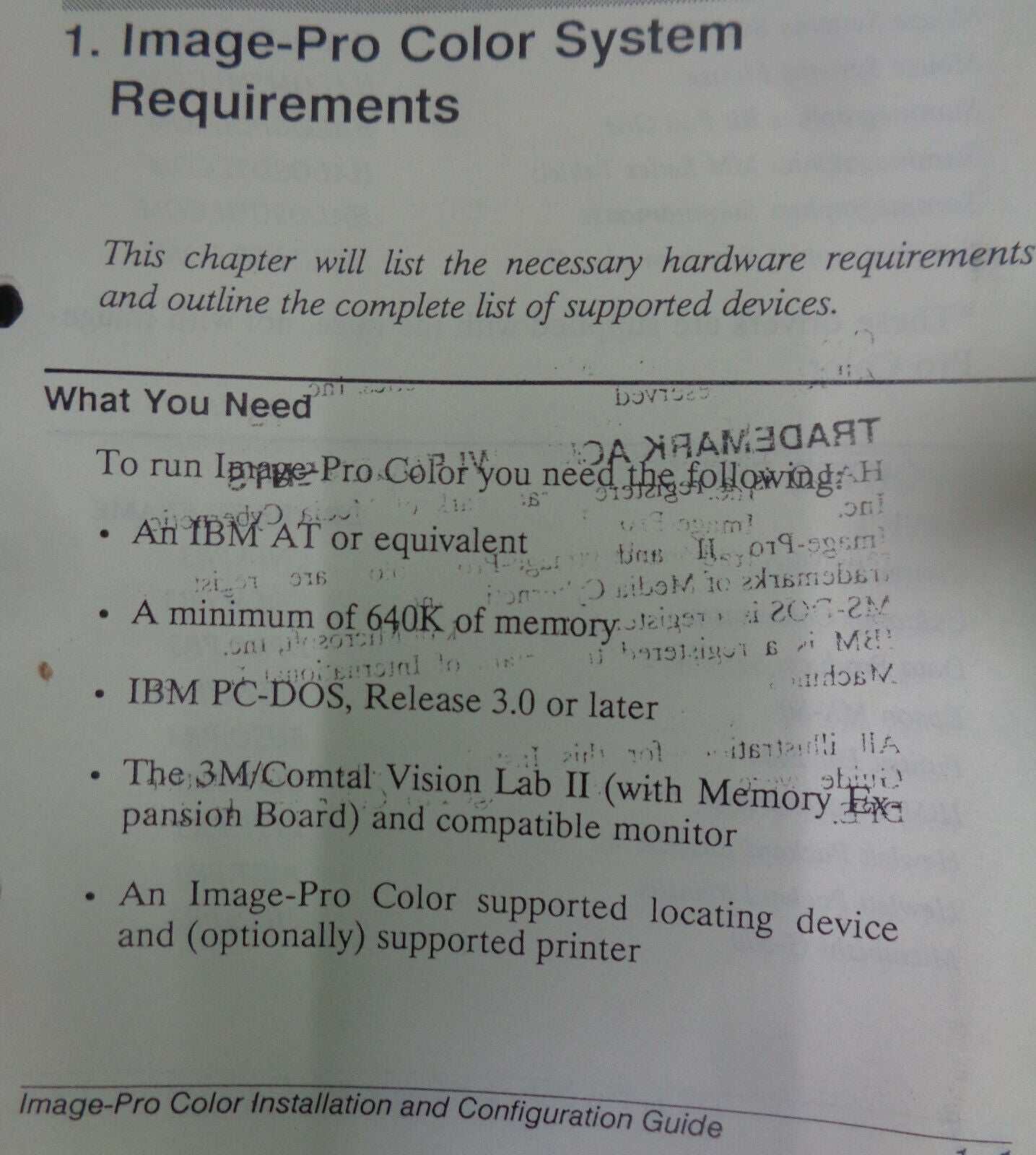 Image-Pro Color for 3M/Comtal Vision Lab II by Media Cybernetics. 1988,  IBM  AT