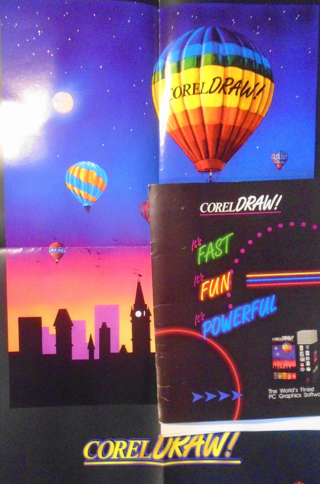 Corel Draw! Poster (24x17")  and  Press Kit - 1990