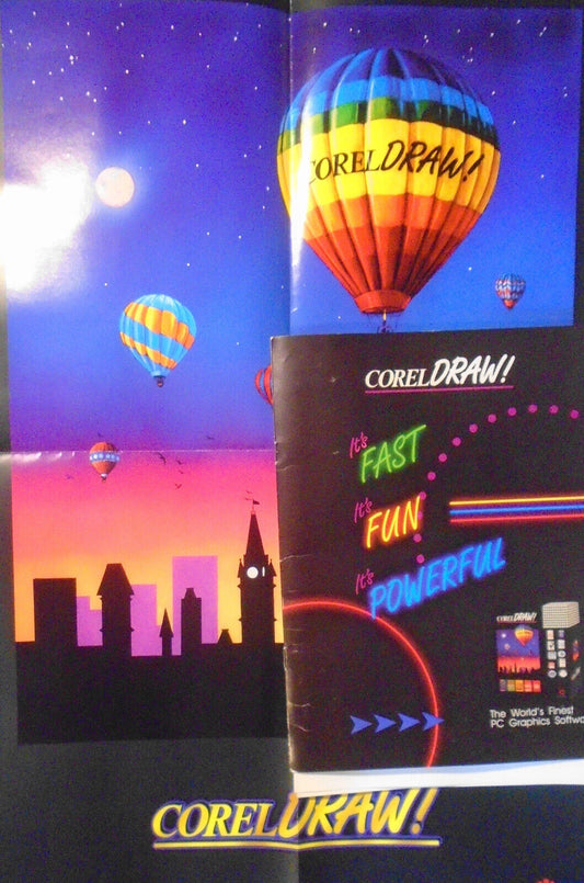 Corel Draw! Poster (24x17")  and  Press Kit - 1990
