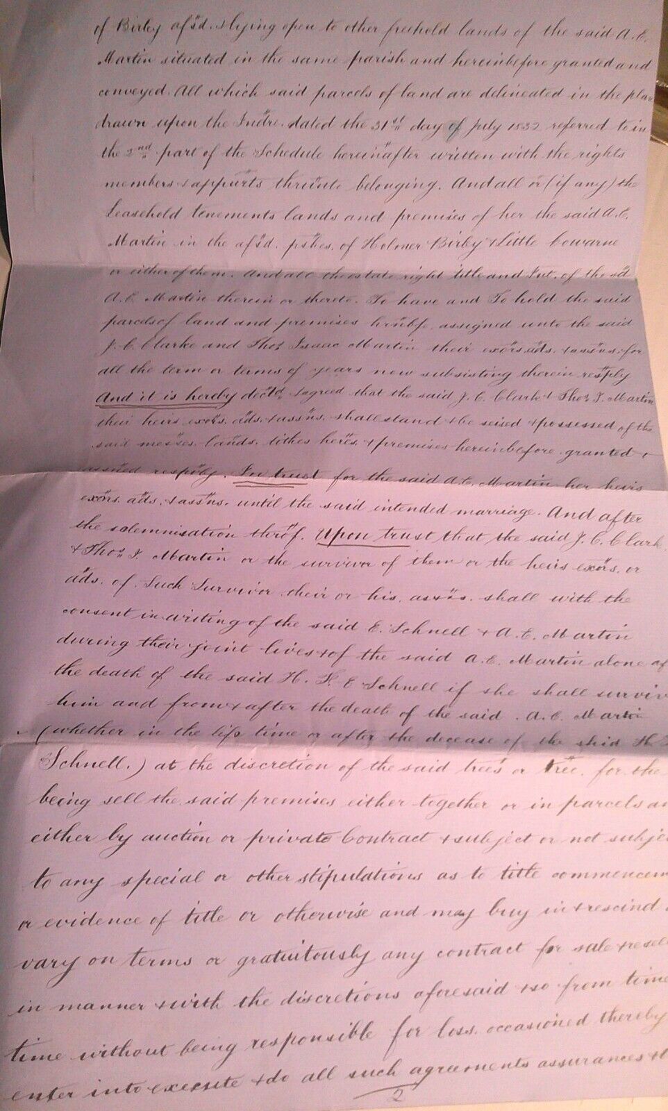 1880 Conveyance of Hereditaments Hereford, England. Miss A E Martin to Colbatch