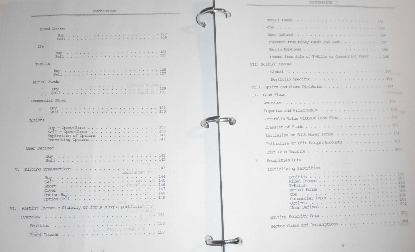Centerpiece Portfolio Management Software - Trial Program - 1988, for IBM PCs