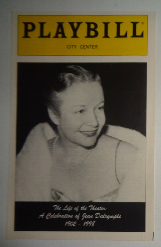 A CELEBRATION OF JEAN DALRYMPLE - JANUARY 14, 1999 - Playbill