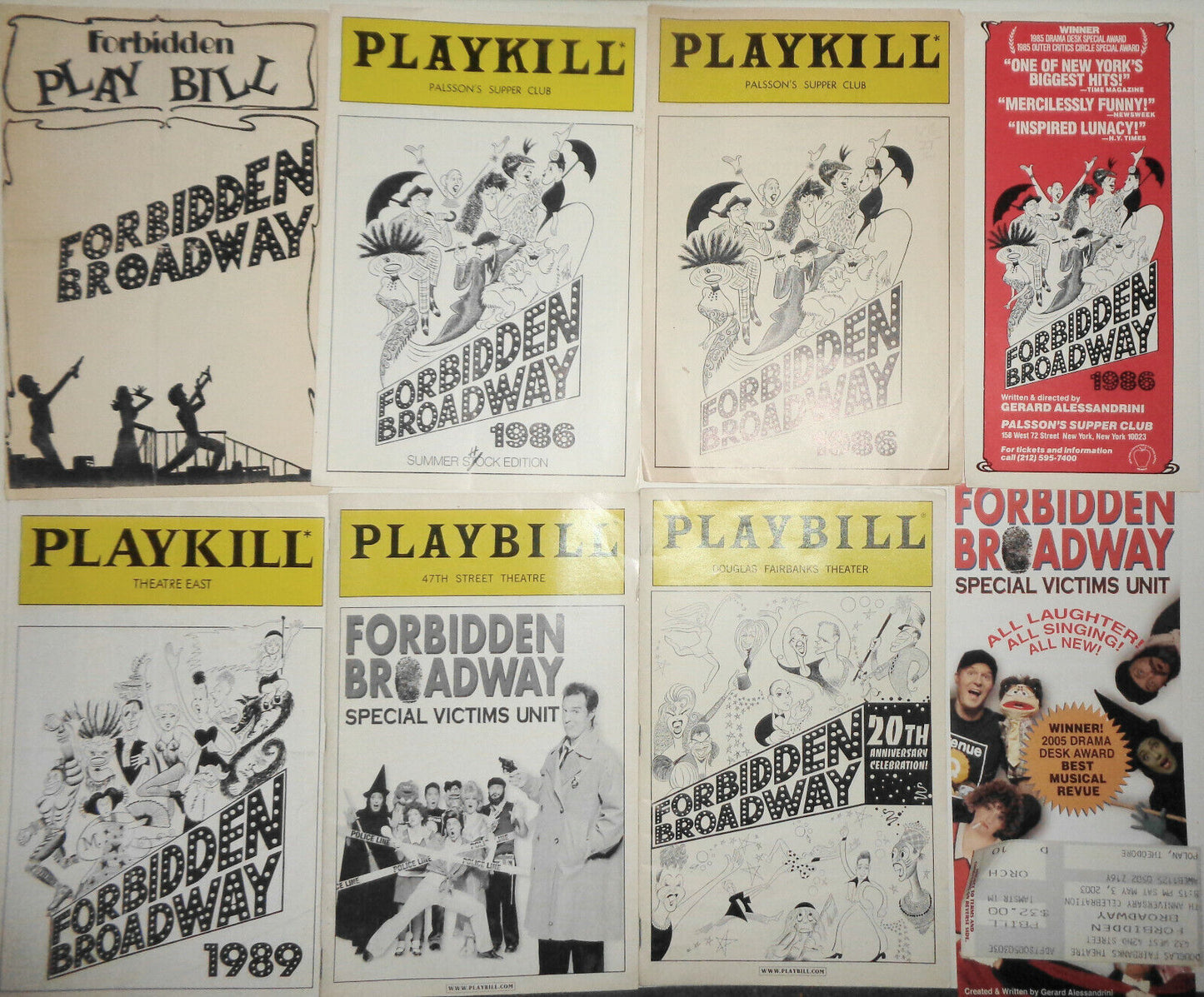 Forbidden Broadway Playbill Lot with 1982 Palsson's Supper Club original version