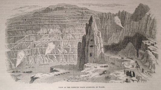 Penryhn Slate Quarries In Wales + Franciscans Convent - Gleason's Pictorial 1852