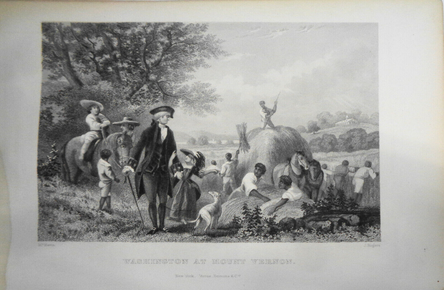 1860 Washington At Mount Vernon - J McNevin; J Rogers - Original print