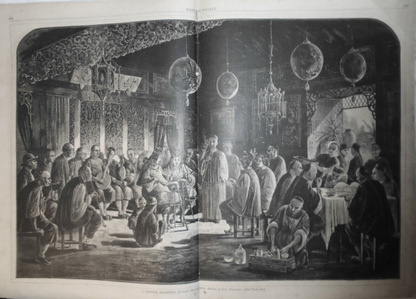 A Chinese Reception In San Francisco. By Paul Frenzeny. Harper's Weekly 1877