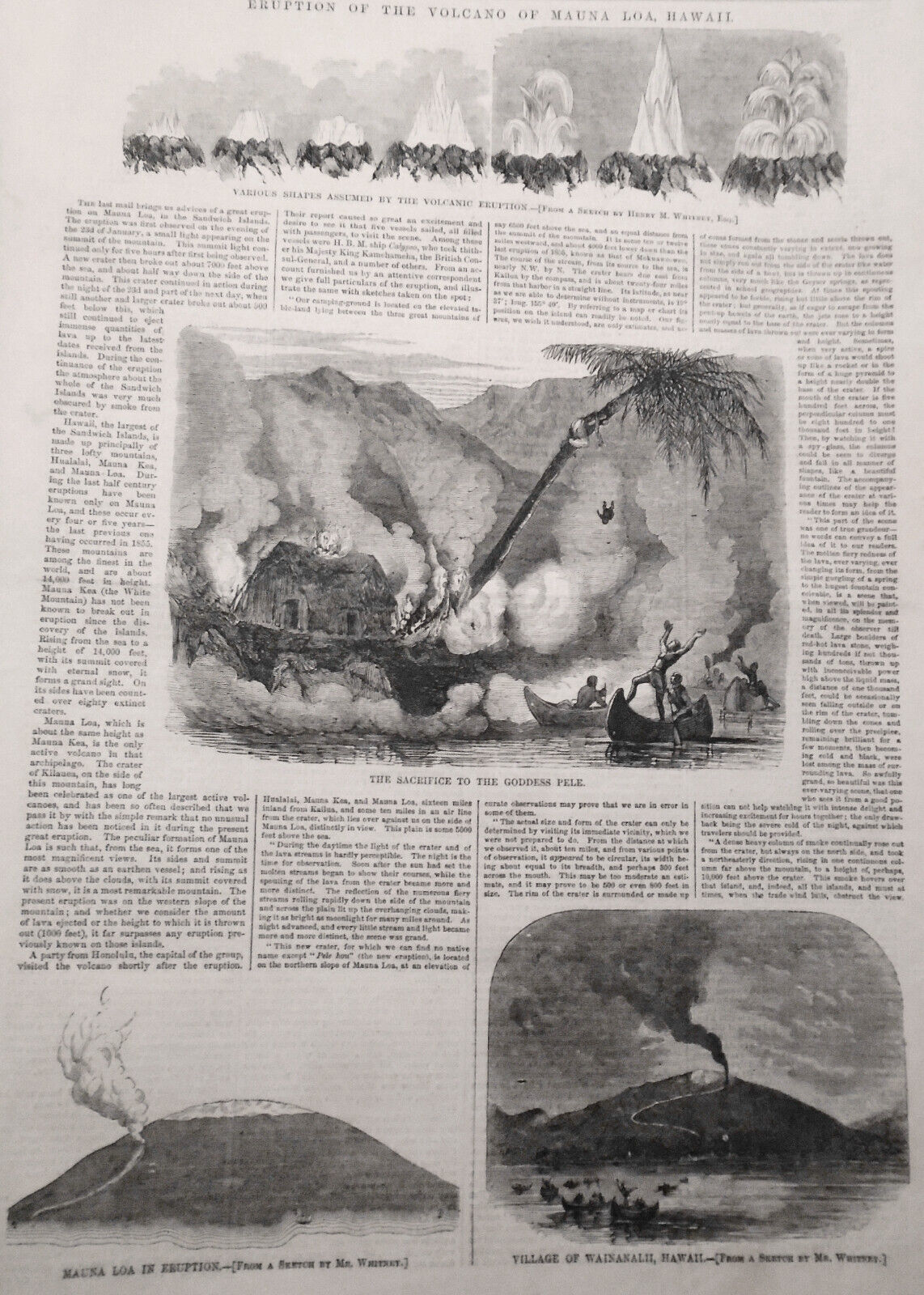 Harper's Weekly, April 16, 1859 - Eruption Of Mauna Loa Volcano; Emilio Dandolo