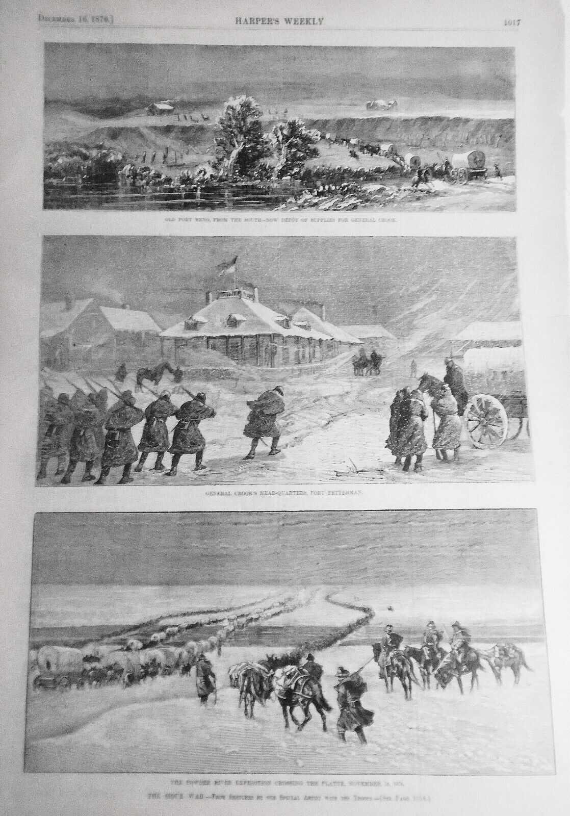 1876 The Sioux War - Old Fort Reno; General Crook's HQ; Powder Ridge Expedition