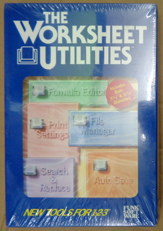 The Worksheet Utilities by Funk Software - 1987 - BRAND NEW, SEALED. 3.5 & 5 1/4