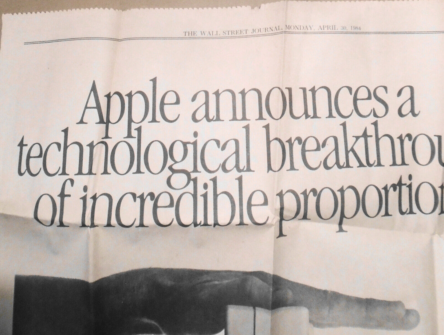 Apple announces the IIc computer; ad in The Wall Street Journal, April 30, 1984.