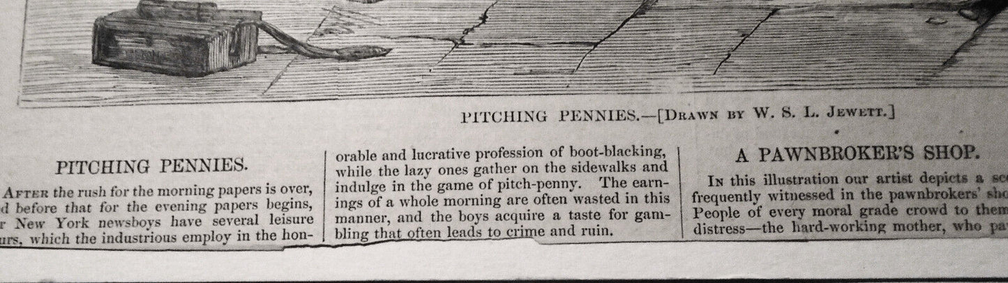 Pitching Pennies, (Drawn By W. S. L. Jewett) - Harper's Weekly - August 12, 1871