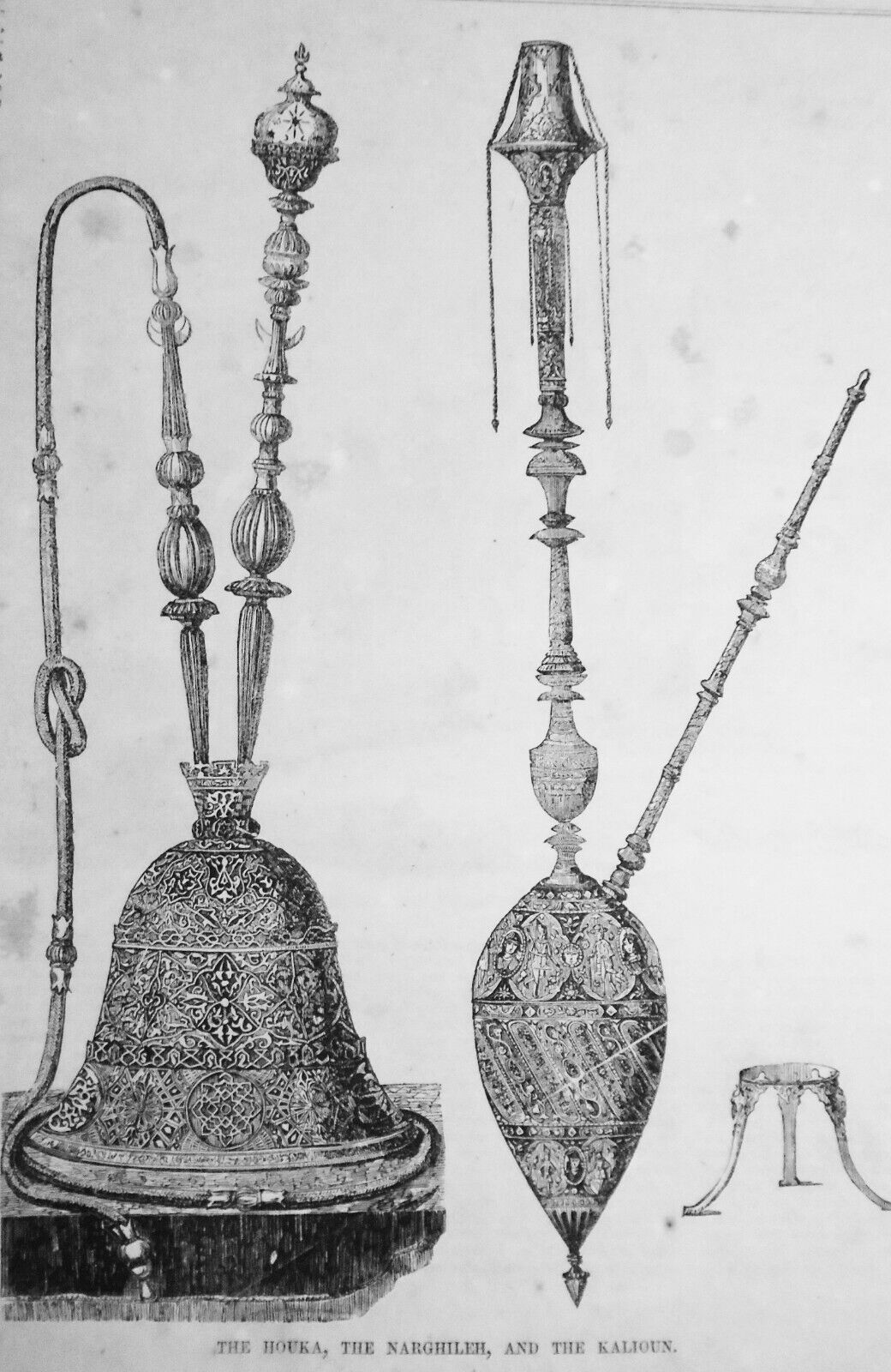 Persian Pipes For Smoking - Houka, The Narghileh, And Kalioun. - Gleason's 1854