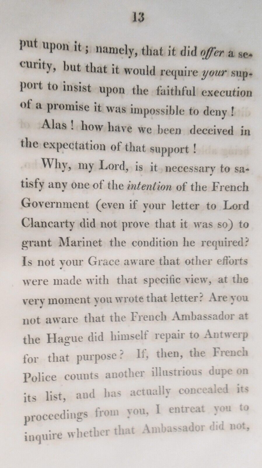 1818 A letter to Duke of Wellington on the arrest of M. Marinet - Lord Kinnaird