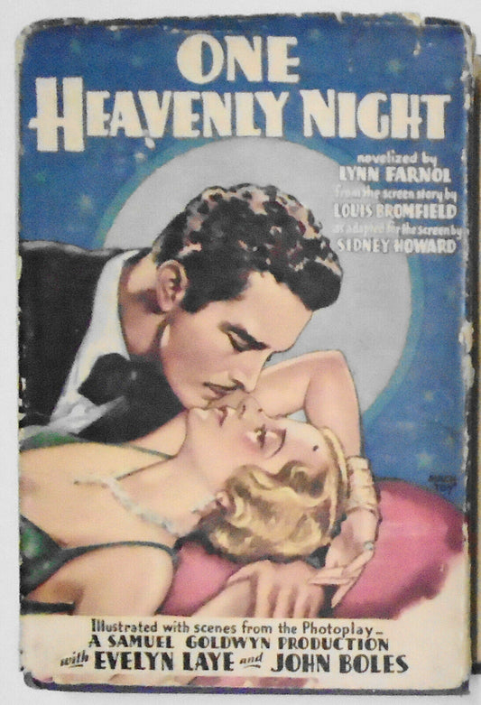 One Heavenly Night, by Lynn Farnol. 1931, Photoplay Edition. Mach Tey jacket