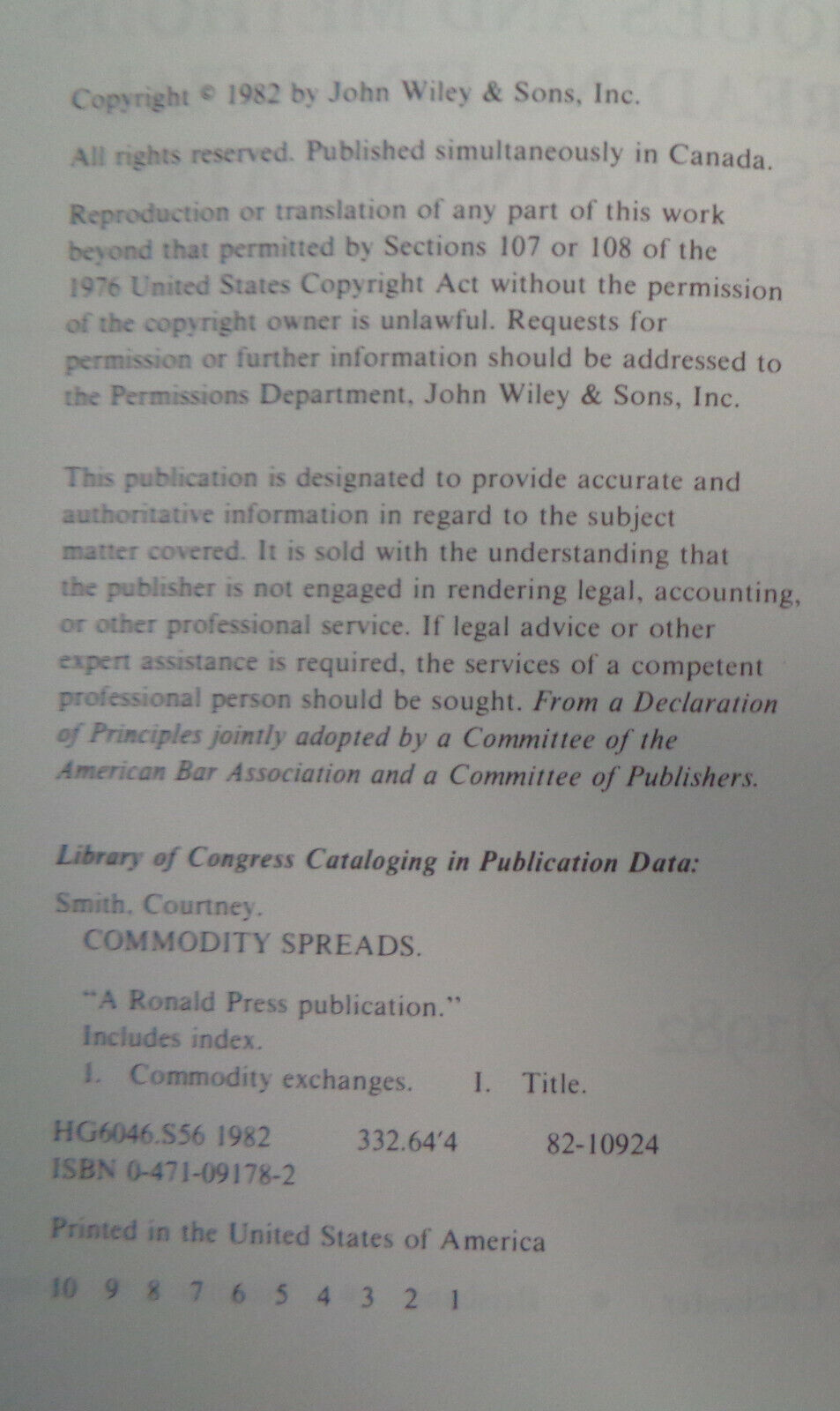 COMMODITY SPREADS - TECHNIQUES AND METHODS FOR SPREADING ... by Courtney Smith