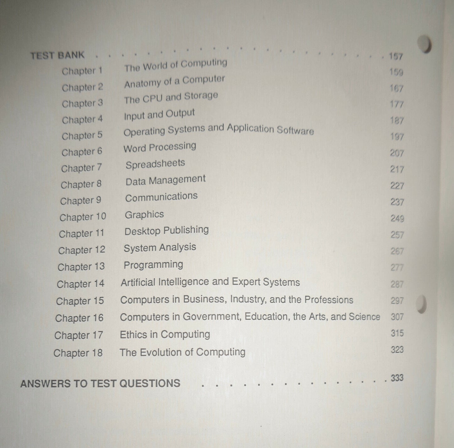 World of computing. Instructor's manual with test bank, by David R Sullivan,1988