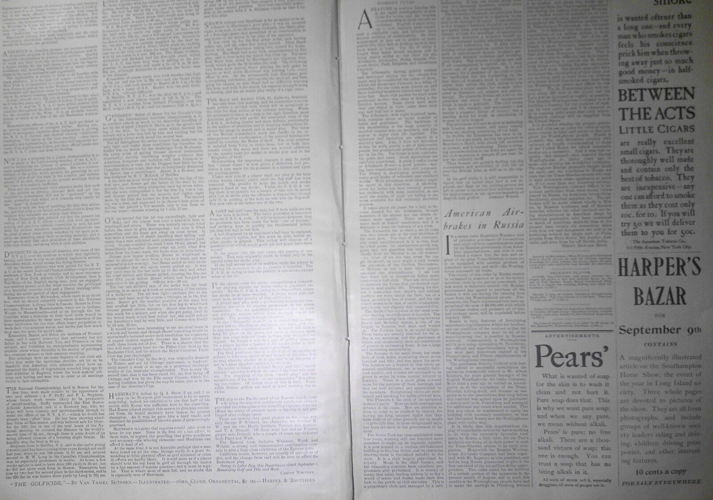Harper's Weekly September 9, 1899. Booker T Washington on Africa; Dewey Arch etc