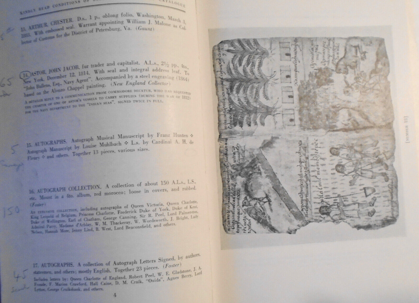 Autograph letters; Aztec manuscript, etc - Thomas Henry Foster Parke-Bernet 1957
