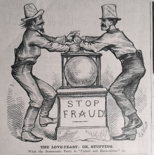 The Love-Feast, or Stuffing [Stop voter fraud]  by Thomas Nast Harper's