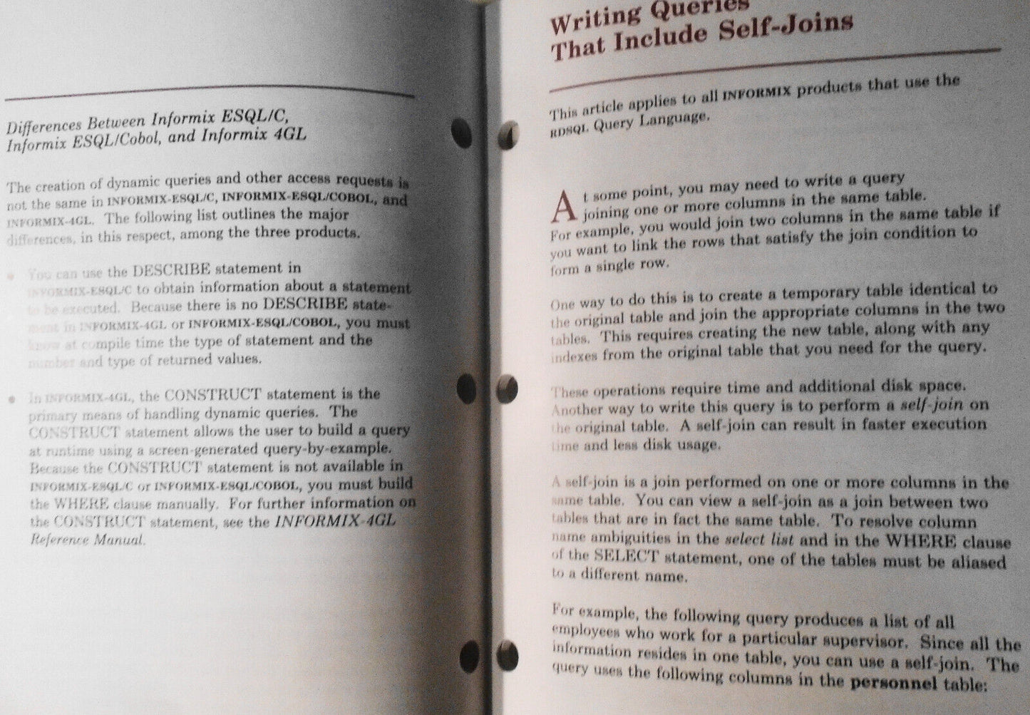 Informix Tech Notes, Summer 1987