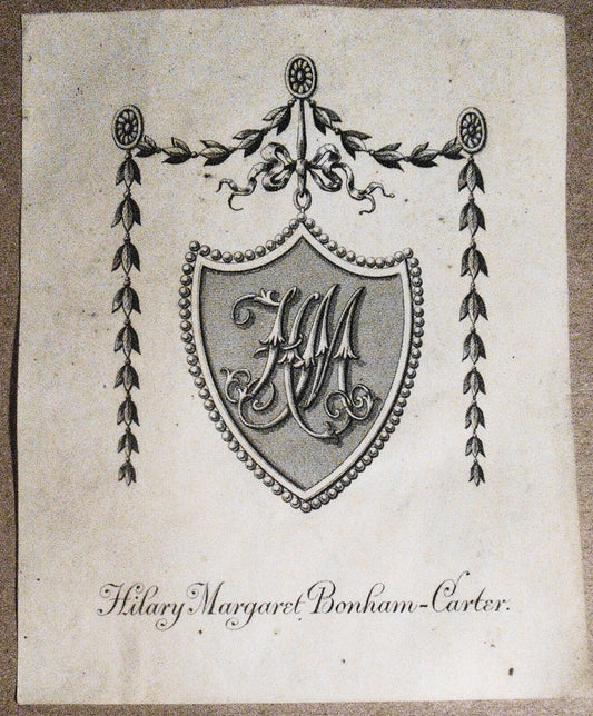 Hilary Margaret Bonham-Carter - Ex Libris Bookplate