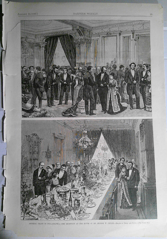 General Grant in Philadelphia - Harper's Weekly, January 10, 1880. 2 prints.