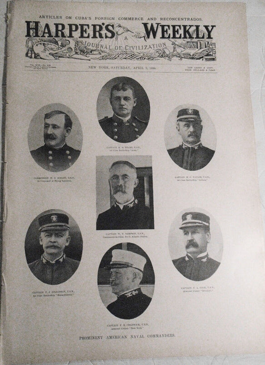 Harper's Weekly, April 9 1898 -  Naval Commanders; Flying Squadron; etc