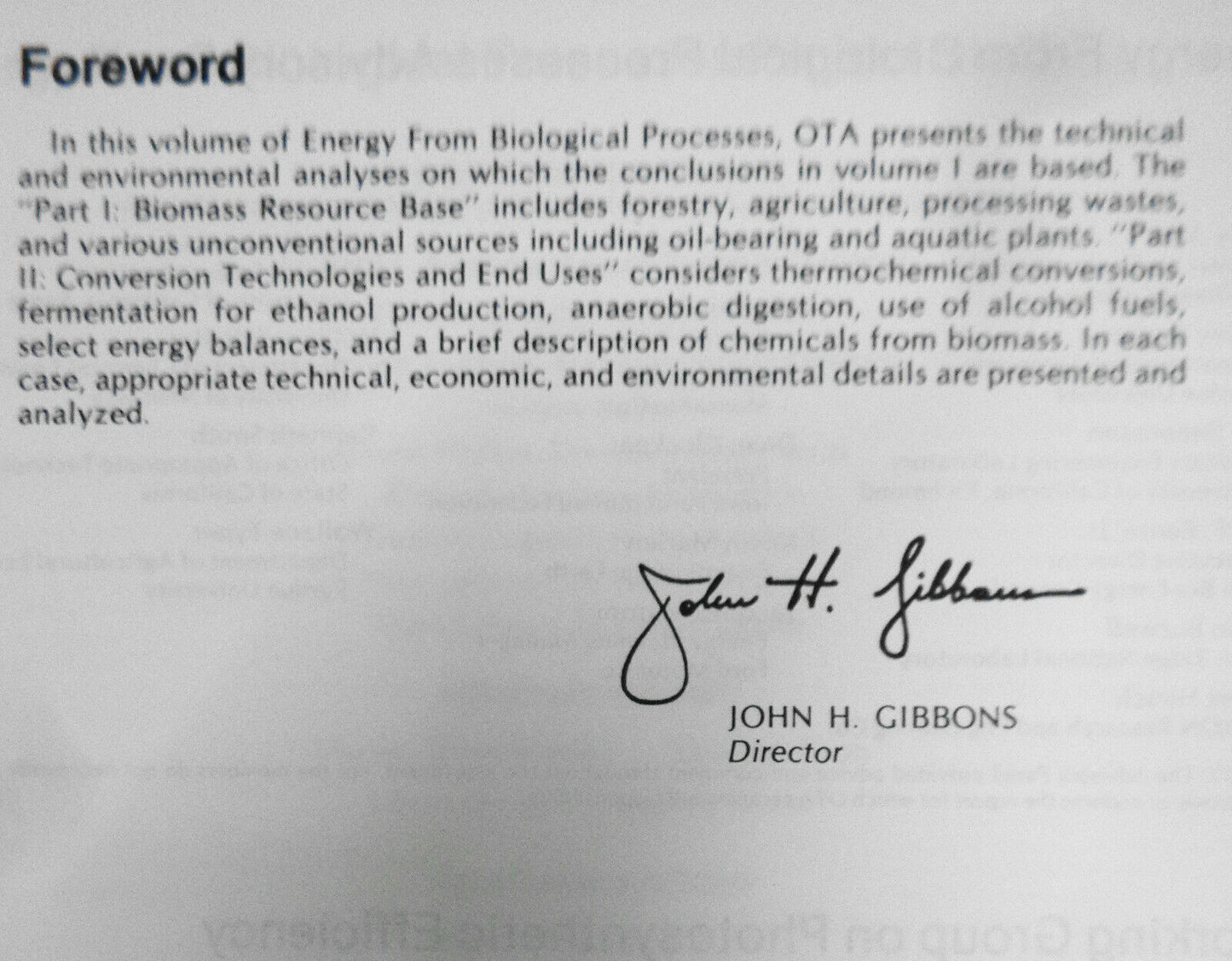 Energy from biological processes : technical and environmental analyses. HC 1981