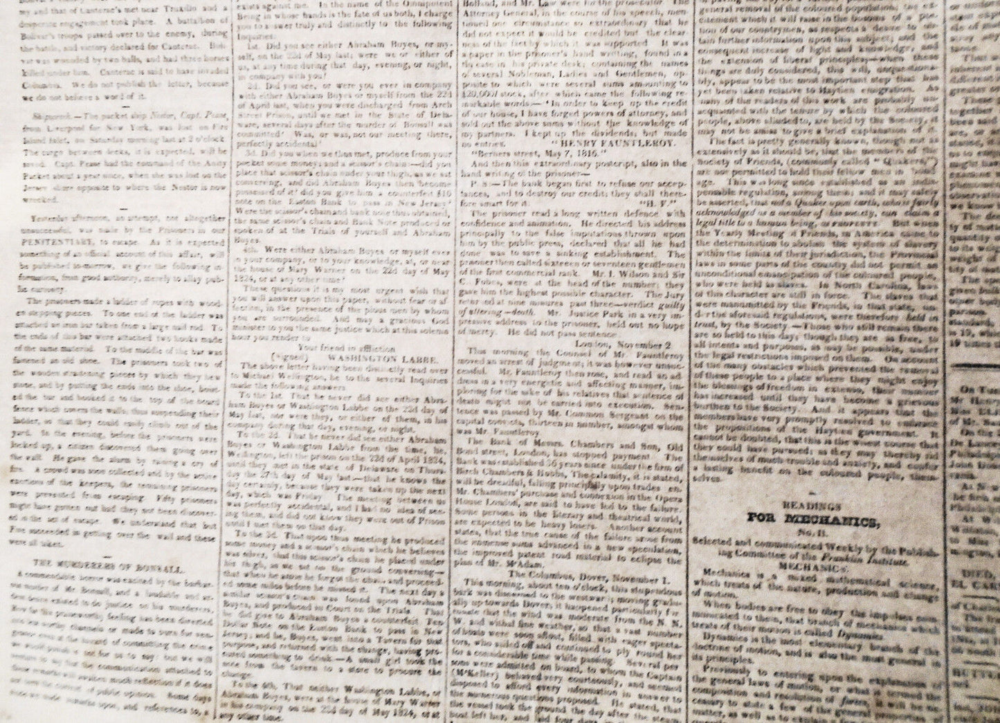 The Democratic Press Dec 27, 1824 - Emigrants to Haiti; Fauntleroy forgery trial