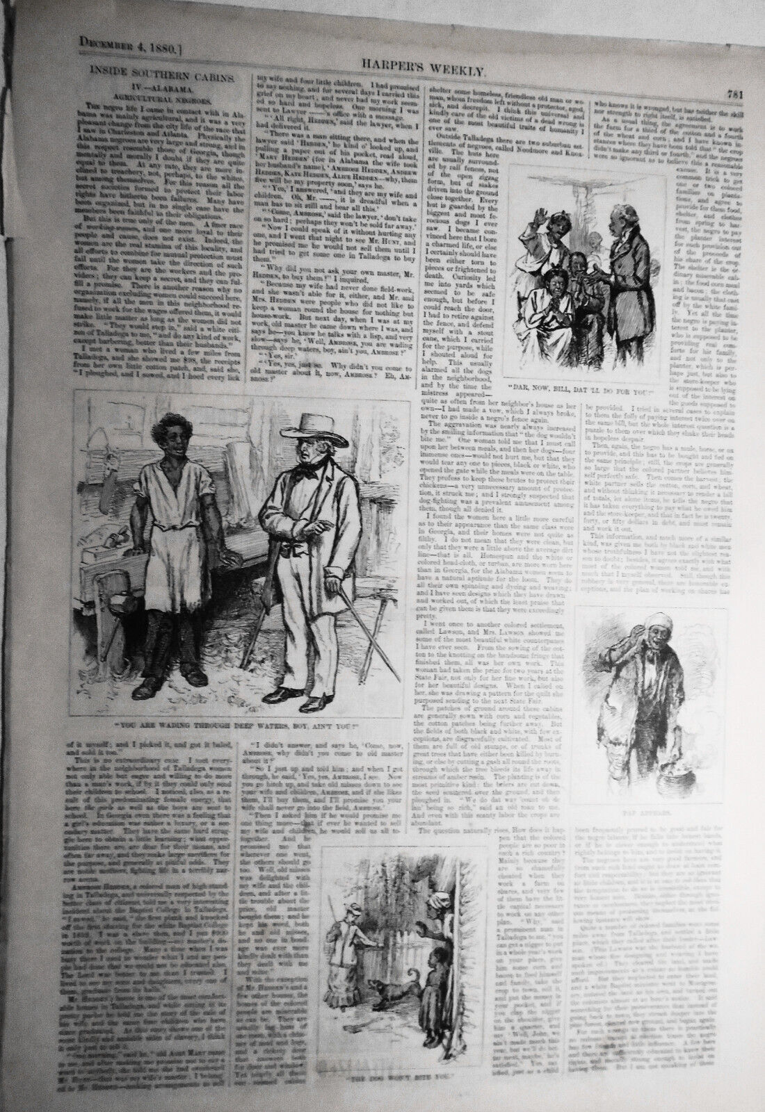 Inside Southern Cabins - 4 series of prints & stories in Harper's Weekly, 1880