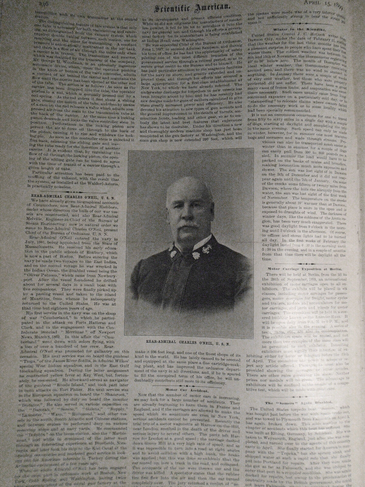 Scientific American - April 15, 1899. First Railway To The Klondike, etc