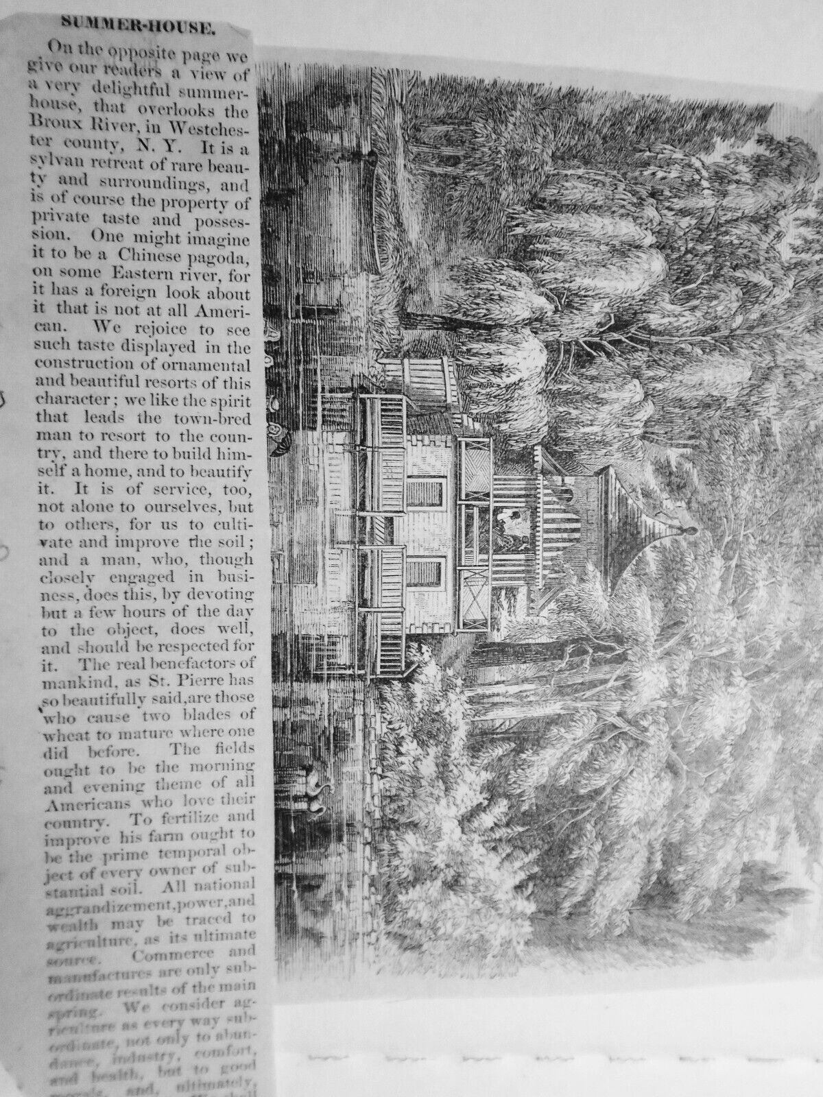 Ornamental Summer-house On The Broux River Westchester New York. Gleason's 1853
