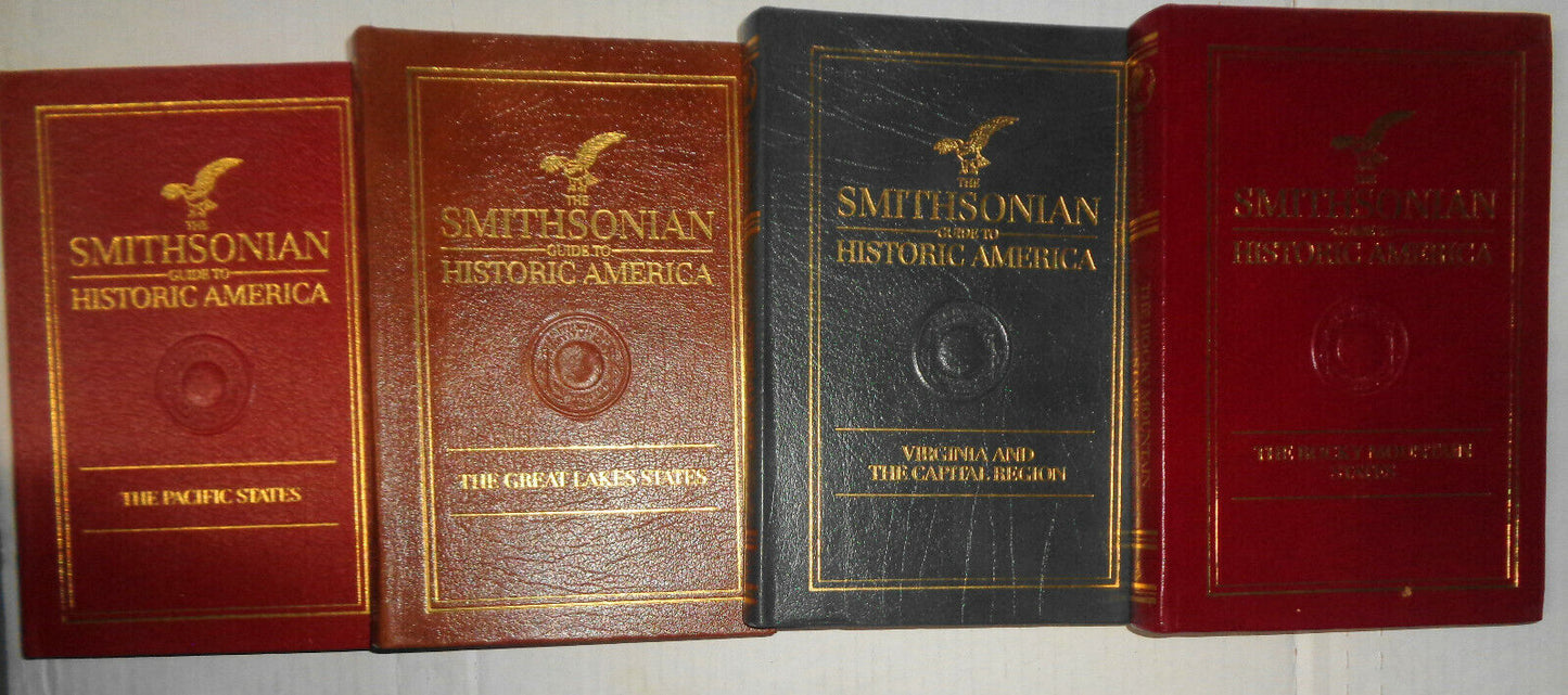 THE SMITHSONIAN GUIDE TO HISTORIC AMERICA - Lot of 4 - Leather. Fine