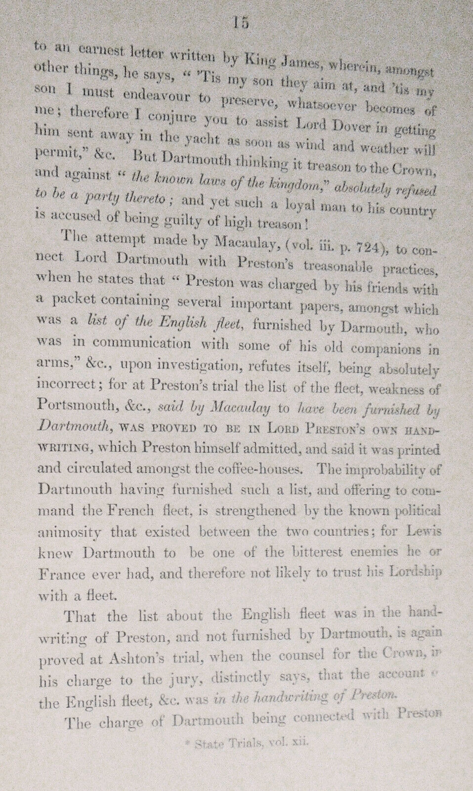 1856 Vindication of George, first Lord Dartmouth, from charge of high treason