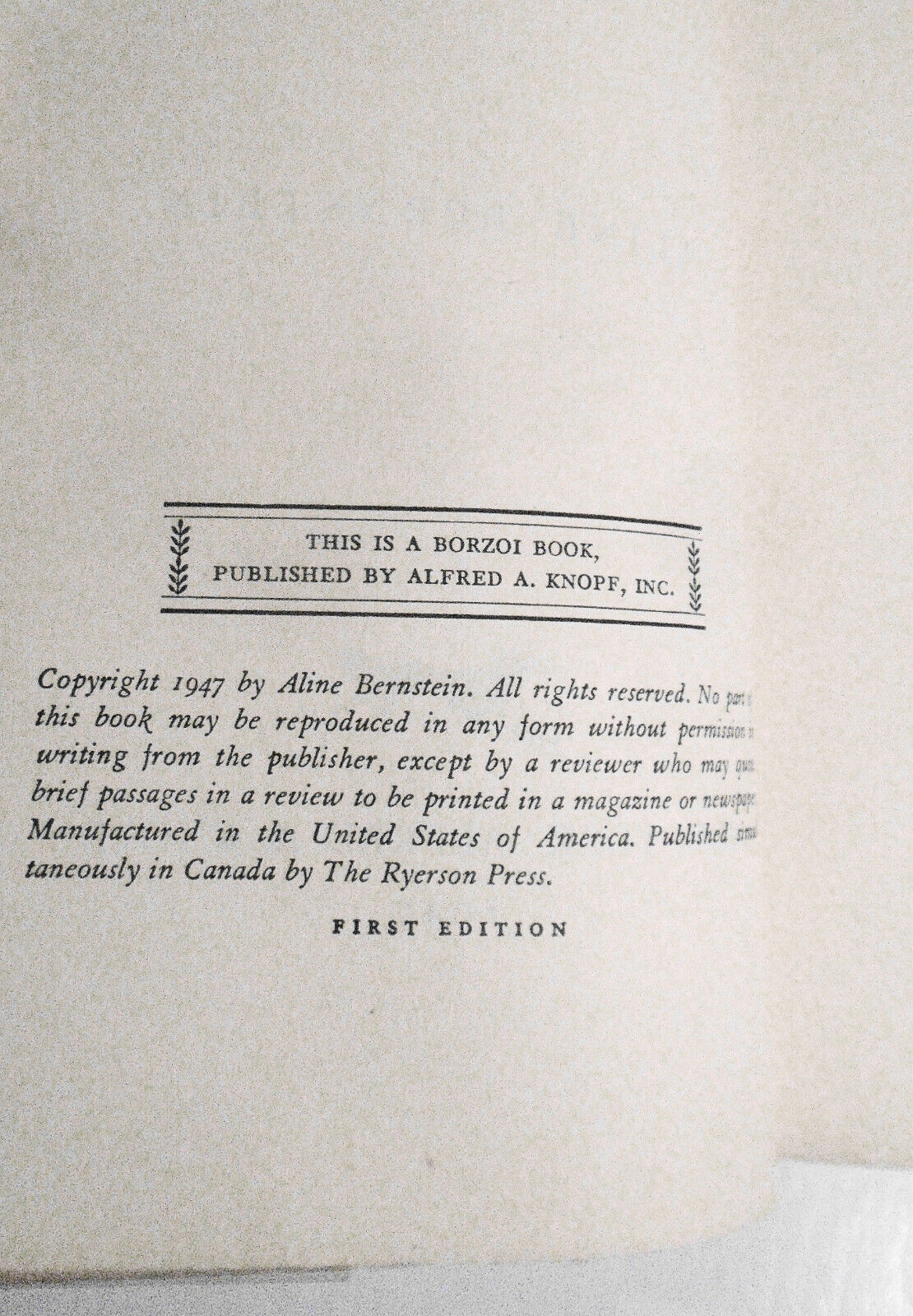 Miss Condon, by Aline Bernstein. First Edition, 1947. Hardcover/DJ